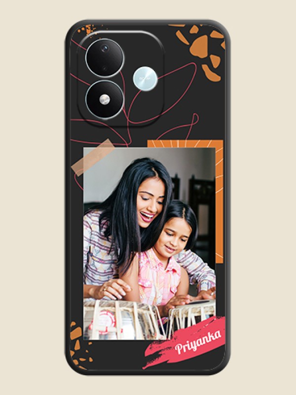 Orange Photo Frame On Space Black Custom Soft Matte Mobile Back Cover - Xiaomi Redmi Note 17 5G