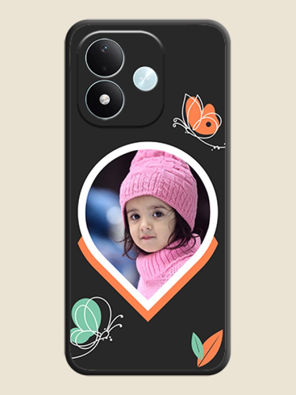 Upload Pic With Simple Butterly Design On Space Black Custom Soft Matte Mobile Back Cover - Xiaomi Redmi Note 17 5G