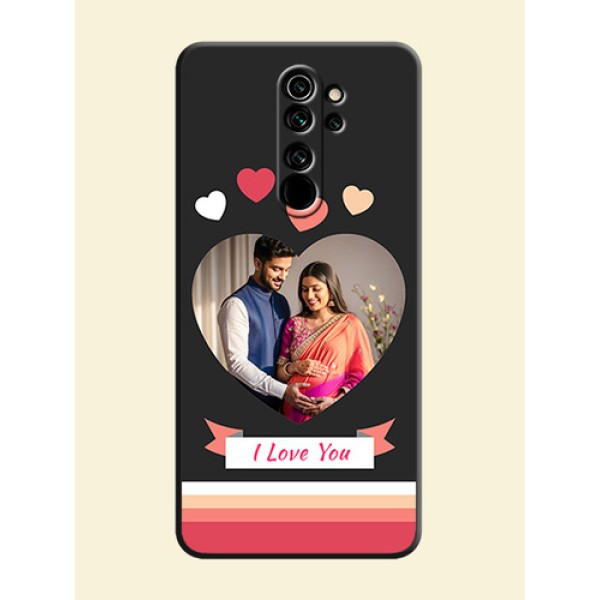 Love Shaped Photo with Colorful Stripes on Personalised Space Black Soft Matte Cases - Redmi Note 8 Pro Love Shaped Photo with Colorful Stripes on Personalised Space Black Soft Matte Cases - Redmi Note 8 Pro