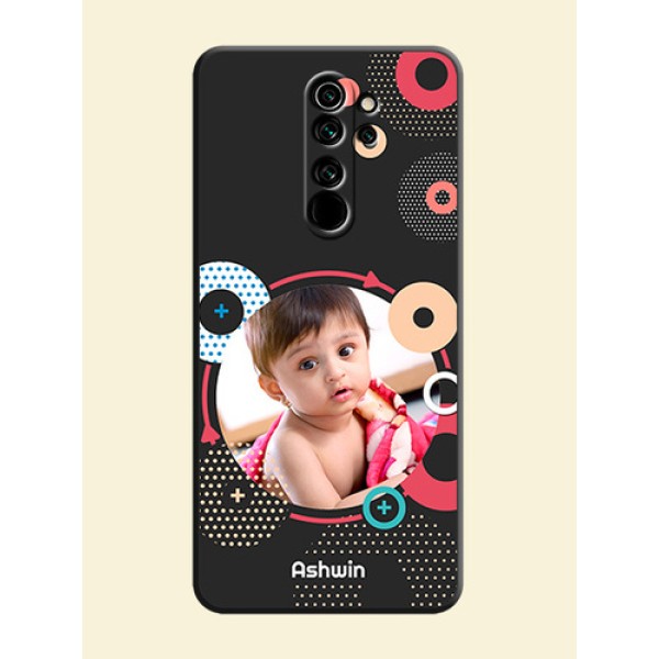 Multicoloured Round Image on Personalised Space Black Soft Matte Cases - Redmi Note 8 Pro Multicoloured Round Image on Personalised Space Black Soft Matte Cases - Redmi Note 8 Pro