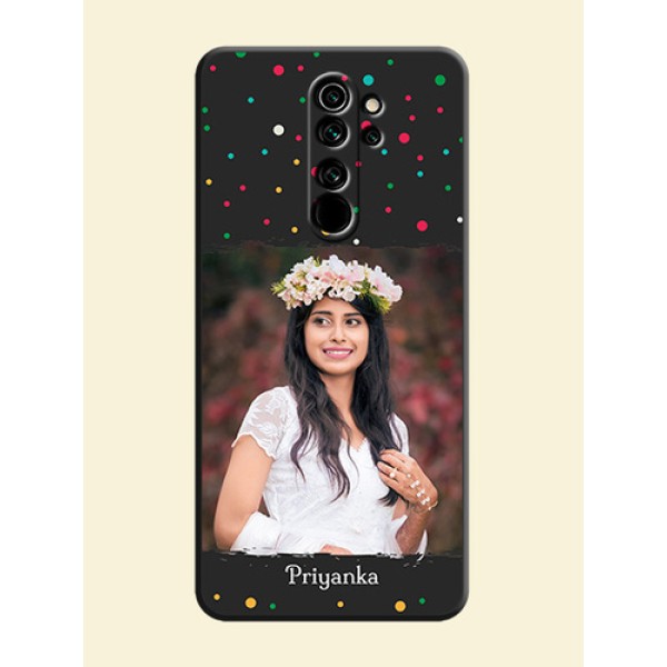 Multicolor Dotted Pattern with Text on Space Black Custom Soft Matte Phone Back Cover - Redmi Note 8 Pro Multicolor Dotted Pattern with Text on Space Black Custom Soft Matte Phone Back Cover - Redmi Note 8 Pro