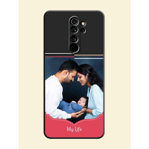 Classic Plain Design with Name - Photo on Space Black Soft Matte Phone Cover - Redmi Note 8 Pro