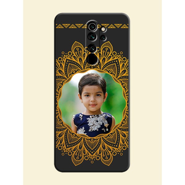 Round Image with Floral Design - Photo on Space Black Soft Matte Mobile Cover - Redmi Note 8 Pro Round Image with Floral Design - Photo on Space Black Soft Matte Mobile Cover - Redmi Note 8 Pro