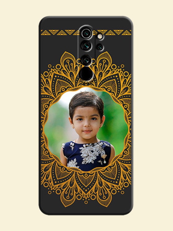 Round Image with Floral Design - Photo on Space Black Soft Matte Mobile Cover - Redmi Note 8 Pro
