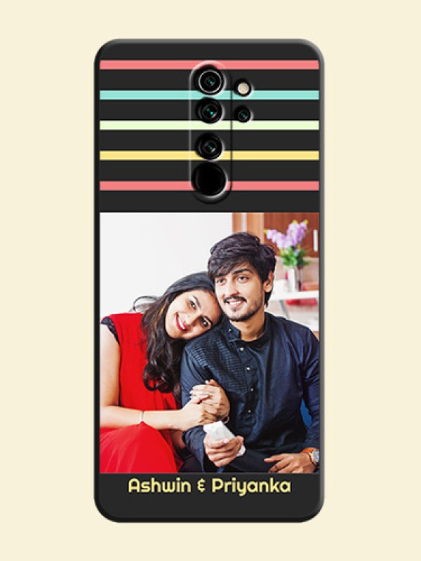 Color Stripes with Photo and Text - Photo on Space Black Soft Matte Mobile Case - Redmi Note 8 Pro