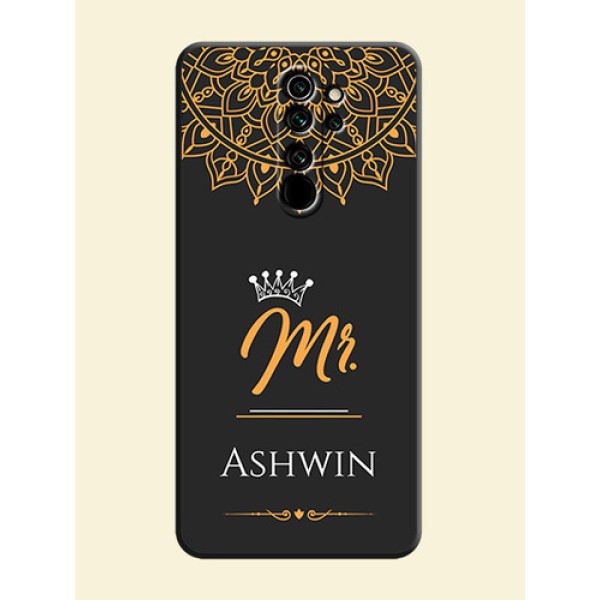 Mr Name with Floral Design on Personalised Space Black Soft Matte Cases - Redmi Note 8 Pro Mr Name with Floral Design on Personalised Space Black Soft Matte Cases - Redmi Note 8 Pro