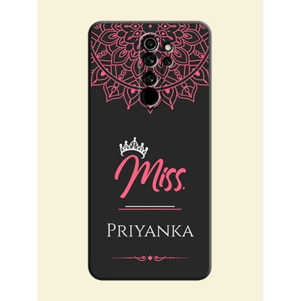 Mrs Name with Floral Design on Space Black Personalized Soft Matte Phone Covers - Redmi Note 8 Pro Mrs Name with Floral Design on Space Black Personalized Soft Matte Phone Covers - Redmi Note 8 Pro