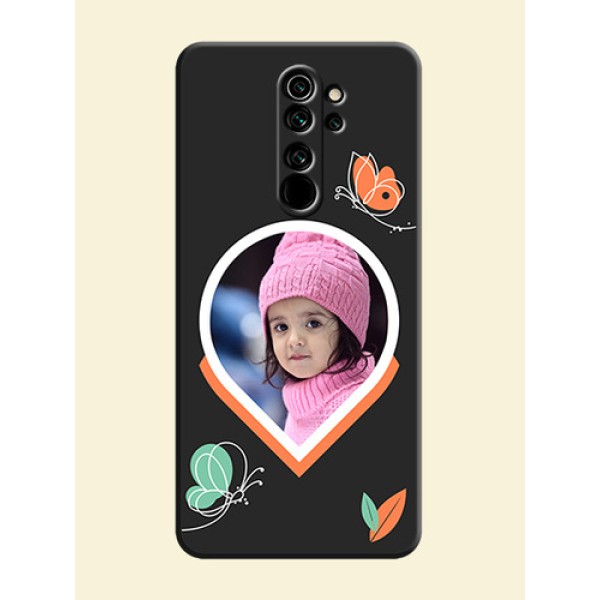 Upload Pic With Simple Butterly Design On Space Black Personalized Soft Matte Phone Covers -Xiaomi Redmi Note 8 Pro Upload Pic With Simple Butterly Design On Space Black Personalized Soft Matte Phone Covers -Xiaomi Redmi Note 8 Pro