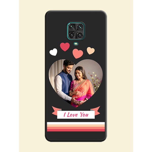 Love Shaped Photo with Colorful Stripes on Personalised Space Black Soft Matte Cases - Redmi Note 9 Pro Max Love Shaped Photo with Colorful Stripes on Personalised Space Black Soft Matte Cases - Redmi Note 9 Pro Max