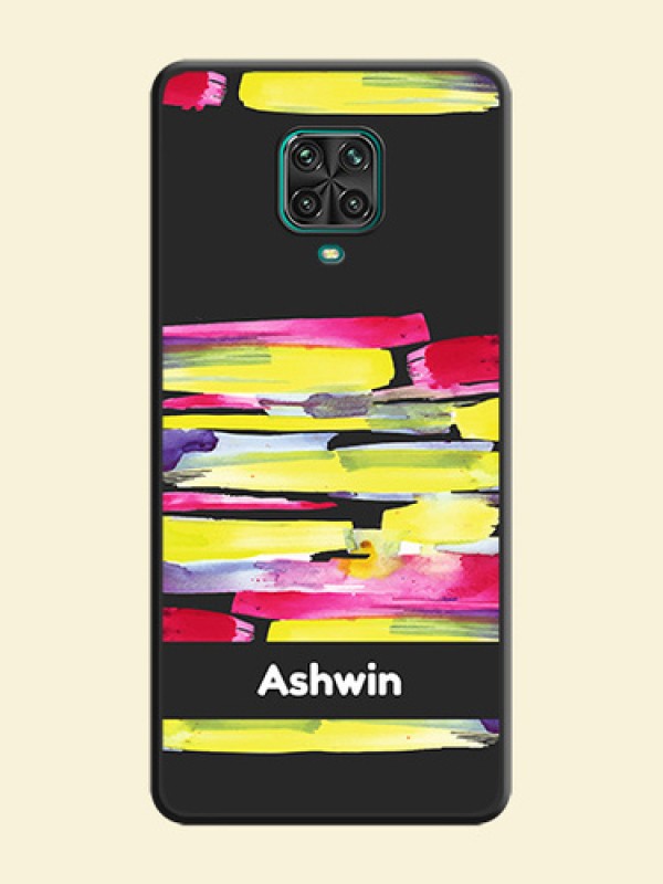 Brush Coloured on Space Black Personalized Soft Matte Phone Covers - Redmi Note 9 Pro Max