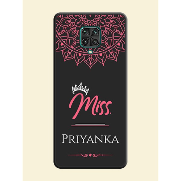 Mrs Name with Floral Design on Space Black Personalized Soft Matte Phone Covers - Redmi Note 9 Pro Max Mrs Name with Floral Design on Space Black Personalized Soft Matte Phone Covers - Redmi Note 9 Pro Max