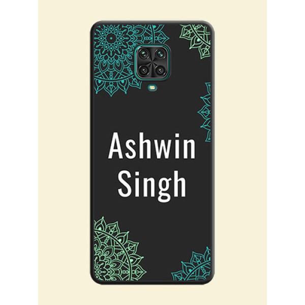 Your Name with Floral Design on Space Black Custom Soft Matte Back Cover - Redmi Note 9 Pro Max Your Name with Floral Design on Space Black Custom Soft Matte Back Cover - Redmi Note 9 Pro Max