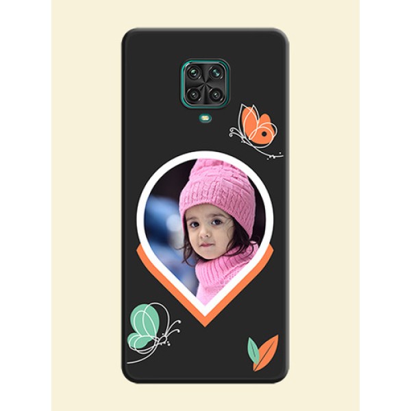 Upload Pic With Simple Butterly Design On Space Black Personalized Soft Matte Phone Covers -Xiaomi Redmi Note 9 Pro Max Upload Pic With Simple Butterly Design On Space Black Personalized Soft Matte Phone Covers -Xiaomi Redmi Note 9 Pro Max