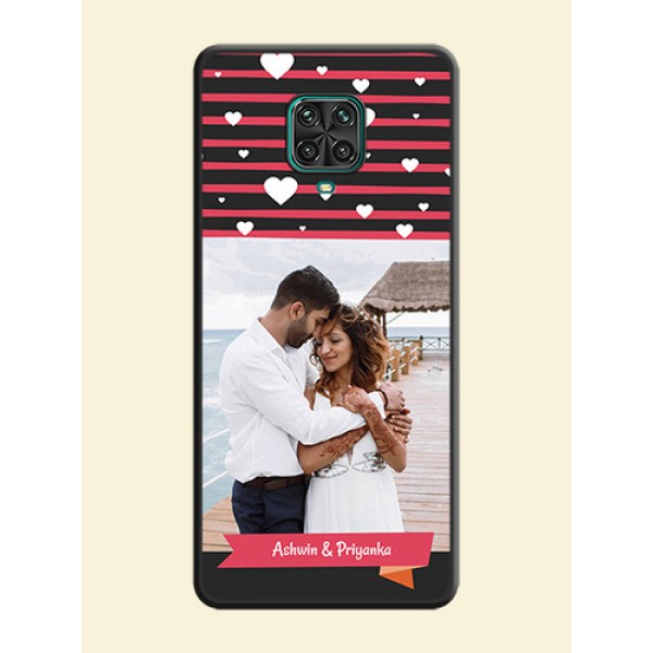 White Color Love Symbols with Pink Lines Pattern on Space Black Custom Soft Matte Phone Cases - Redmi Note 9 Pro White Color Love Symbols with Pink Lines Pattern on Space Black Custom Soft Matte Phone Cases - Redmi Note 9 Pro