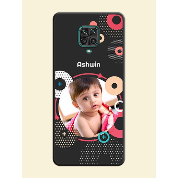 Multicoloured Round Image on Personalised Space Black Soft Matte Cases - Redmi Note 9 Pro Multicoloured Round Image on Personalised Space Black Soft Matte Cases - Redmi Note 9 Pro