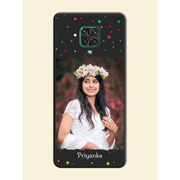 Multicolor Dotted Pattern with Text on Space Black Custom Soft Matte Phone Back Cover - Redmi Note 9 Pro Multicolor Dotted Pattern with Text on Space Black Custom Soft Matte Phone Back Cover - Redmi Note 9 Pro