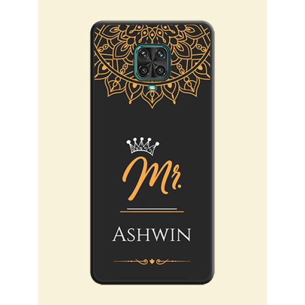 Mr Name with Floral Design on Personalised Space Black Soft Matte Cases - Redmi Note 9 Pro Mr Name with Floral Design on Personalised Space Black Soft Matte Cases - Redmi Note 9 Pro