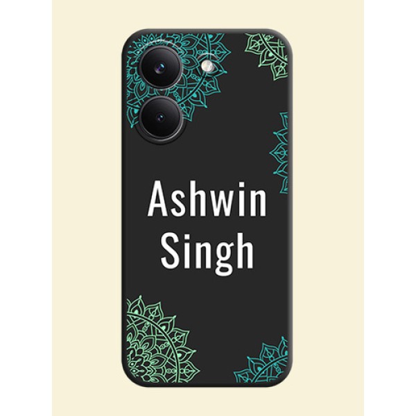 Your Name with Floral Design On Space Black Custom Soft Matte Mobile Back Cover - Xiaomi Redmi Turbo 5 Your Name with Floral Design On Space Black Custom Soft Matte Mobile Back Cover - Xiaomi Redmi Turbo 5