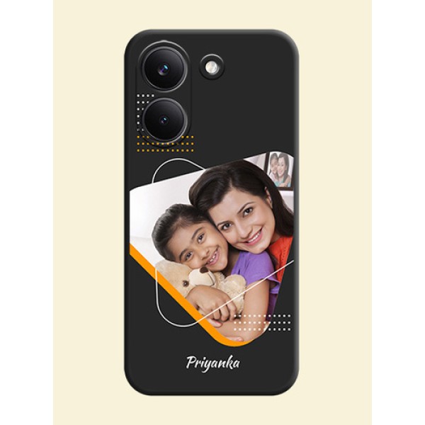 Yellow Triangle on Photo On Space Black Custom Soft Matte Mobile Back Cover - Xiaomi Redmi Turbo 5 Yellow Triangle on Photo On Space Black Custom Soft Matte Mobile Back Cover - Xiaomi Redmi Turbo 5