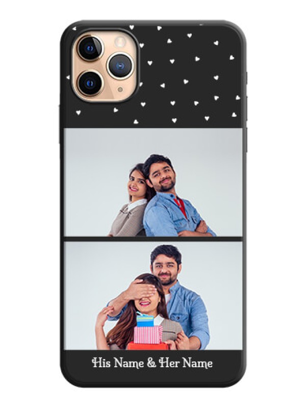 Custom Miniature Love Symbols with Name on Space Black Custom Soft Matte Back Cover - iPhone 11 Pro Max