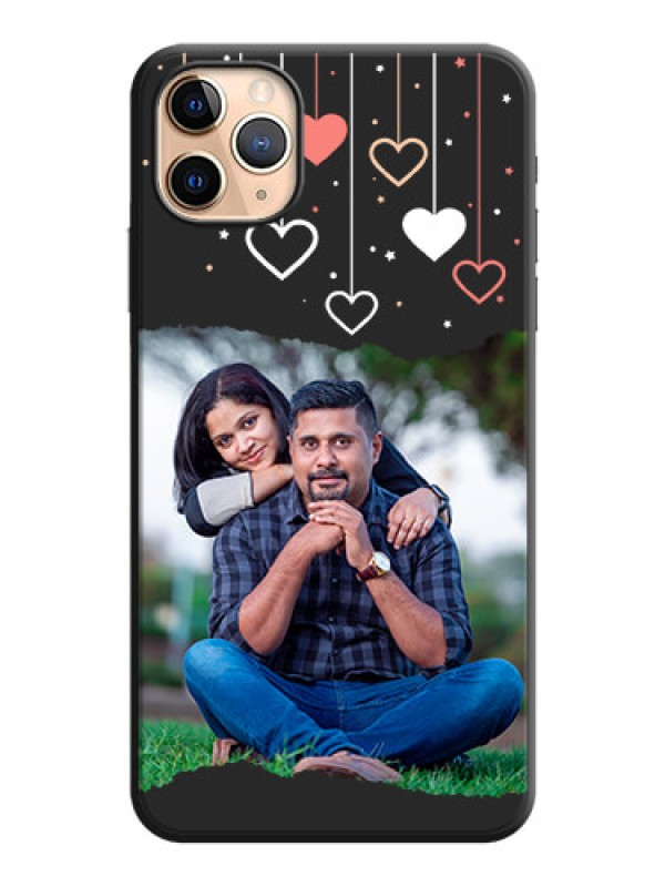 Custom Love Hangings with Splash Wave Picture on Space Black Custom Soft Matte Phone Back Cover - iPhone 11 Pro Max