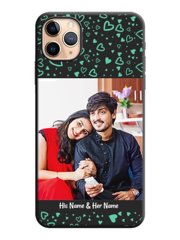 Custom Sea Green Indefinite Love Pattern - Photo on Space Black Soft Matte Mobile Cover - iPhone 11 Pro Max