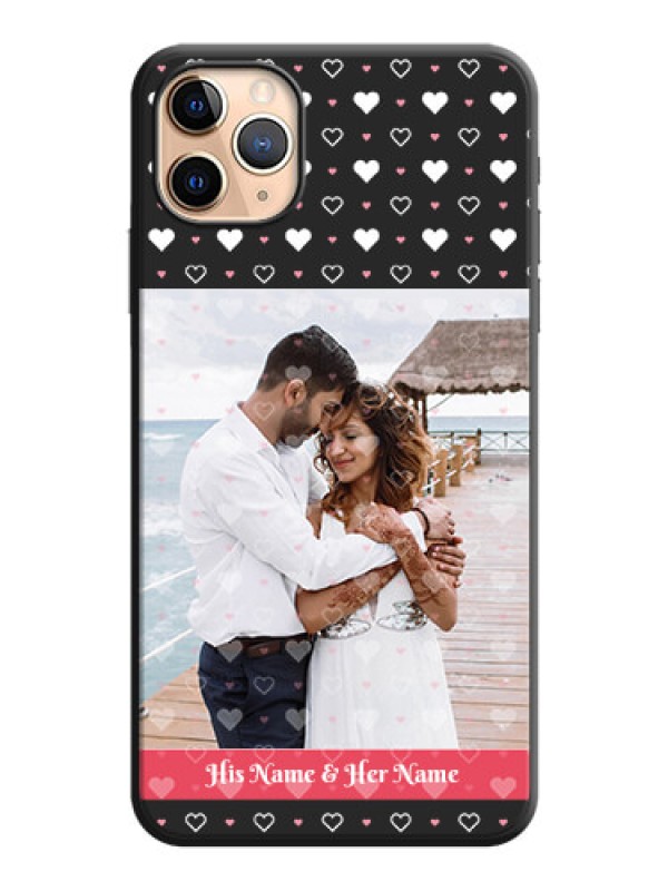 Custom White Color Love Symbols with Text Design - Photo on Space Black Soft Matte Phone Cover - iPhone 11 Pro Max