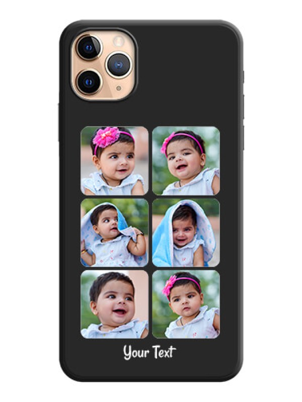 Custom Floral Art with 6 Image Holder - Photo on Space Black Soft Matte Mobile Case - iPhone 11 Pro Max