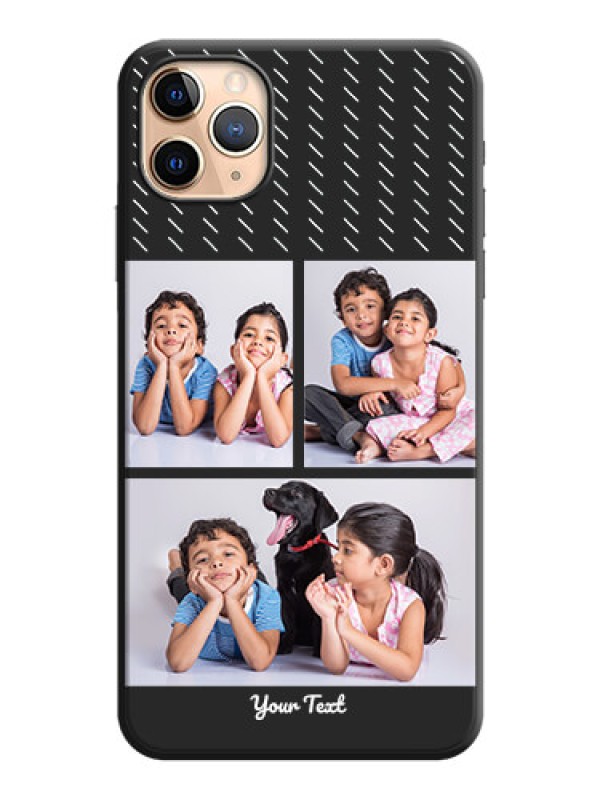 Custom Cross Dotted Pattern with 2 Image Holder  on Personalised Space Black Soft Matte Cases - iPhone 11 Pro Max