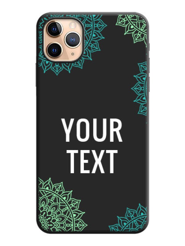 Custom Your Name with Floral Design on Space Black Custom Soft Matte Back Cover - iPhone 11 Pro Max