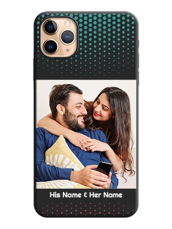 Custom Faded Dots with Grunge Photo Frame and Text on Space Black Custom Soft Matte Phone Cases - iPhone 11 Pro Max
