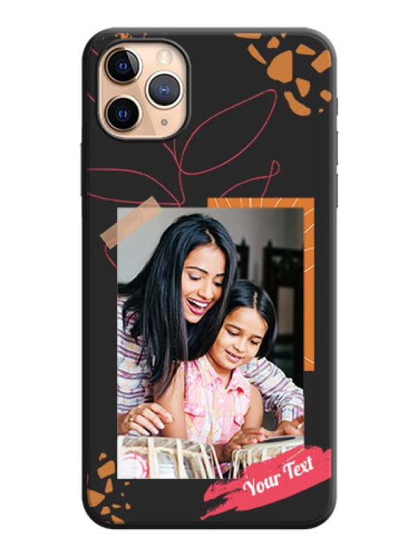 Custom Orange Photo Frame on Space Black Custom Soft Matte Phone Back Cover - iPhone 11 Pro Max