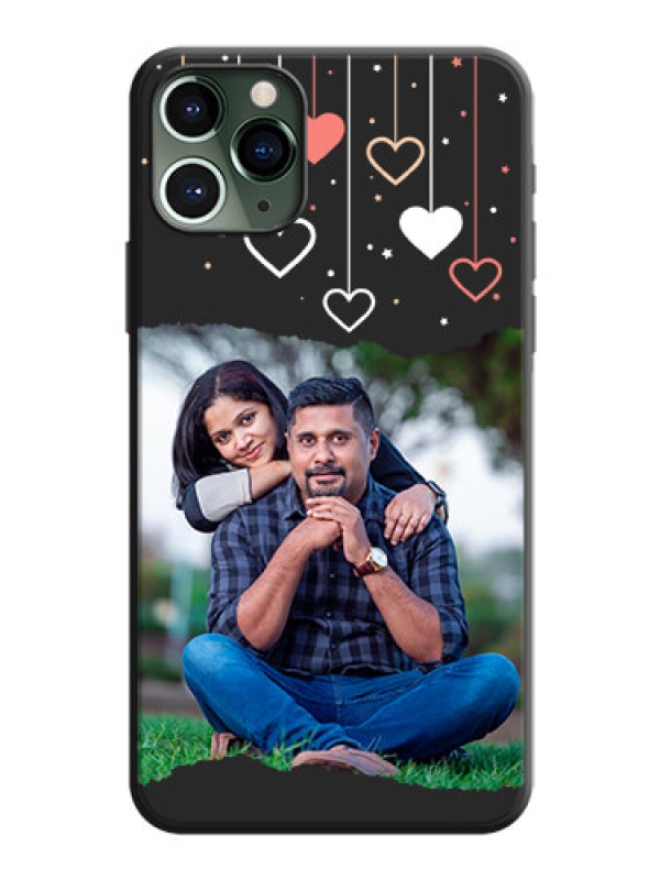 Custom Love Hangings with Splash Wave Picture on Space Black Custom Soft Matte Phone Back Cover - iPhone 11 Pro