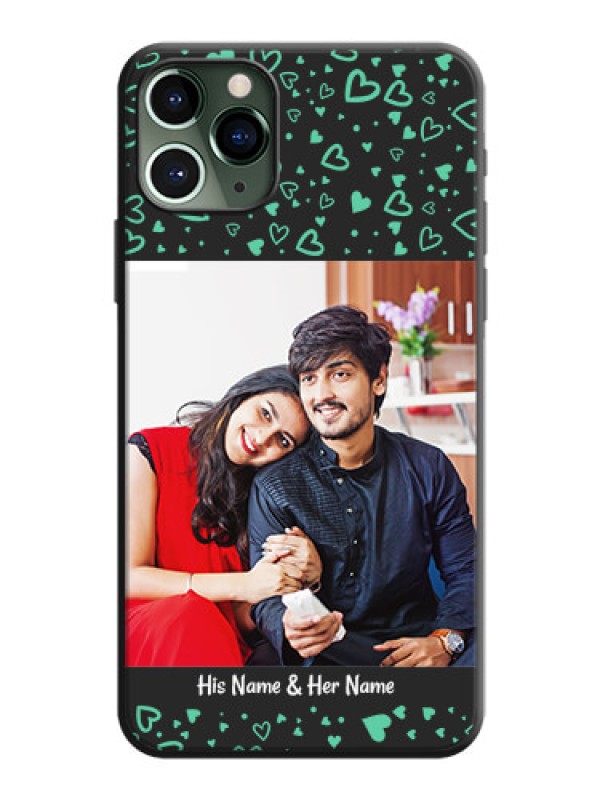 Custom Sea Green Indefinite Love Pattern - Photo on Space Black Soft Matte Mobile Cover - iPhone 11 Pro