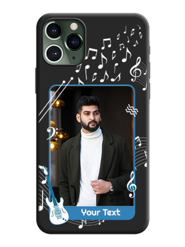 Custom Musical Theme Design with Text - Photo on Space Black Soft Matte Mobile Case - iPhone 11 Pro