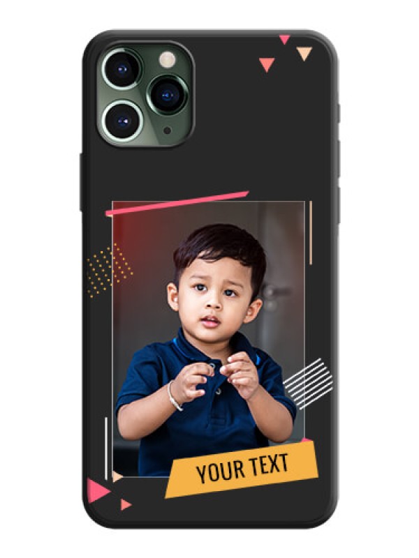 Custom Photo Frame with Triangle Small Dots - Photo on Space Black Soft Matte Back Cover - iPhone 11 Pro