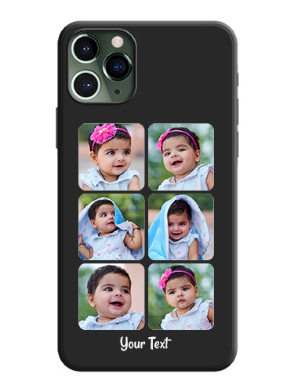 Custom Floral Art with 6 Image Holder - Photo on Space Black Soft Matte Mobile Case - iPhone 11 Pro