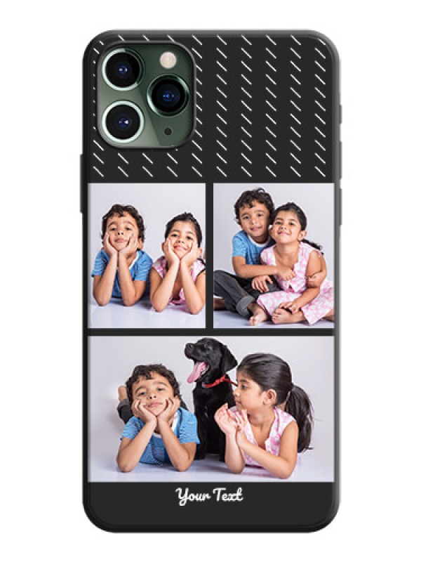 Custom Cross Dotted Pattern with 2 Image Holder  on Personalised Space Black Soft Matte Cases - iPhone 11 Pro