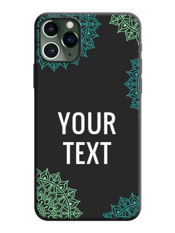 Custom Your Name with Floral Design on Space Black Custom Soft Matte Back Cover - iPhone 11 Pro