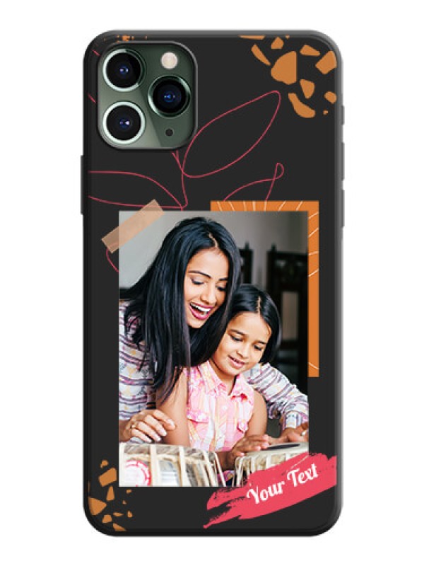 Custom Orange Photo Frame on Space Black Custom Soft Matte Phone Back Cover - iPhone 11 Pro