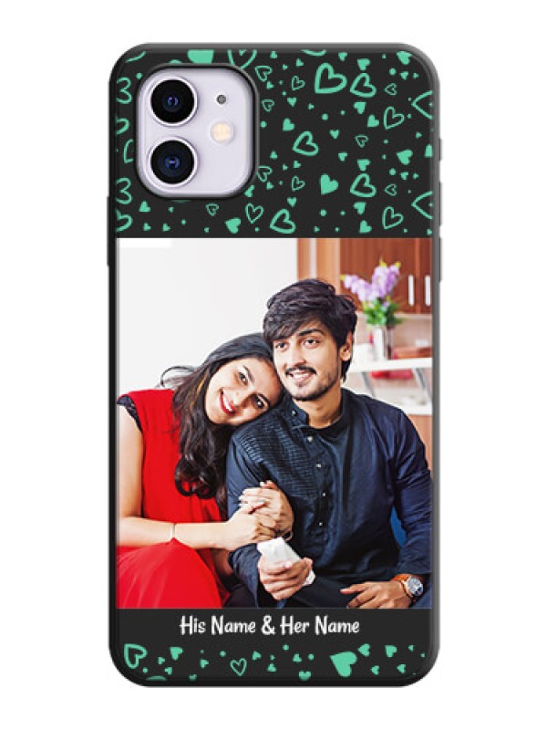 Custom Sea Green Indefinite Love Pattern - Photo on Space Black Soft Matte Mobile Cover - iPhone 11