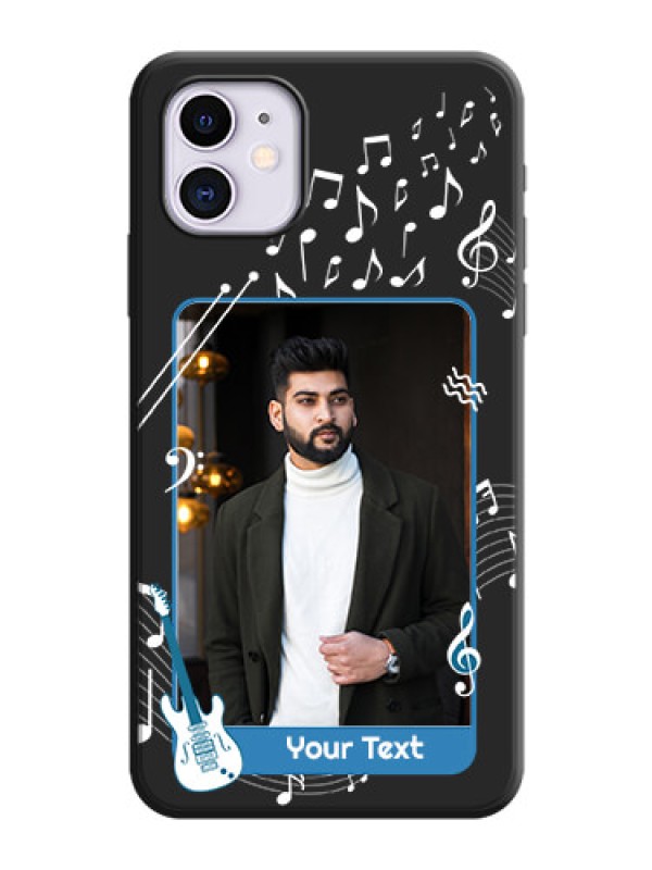 Custom Musical Theme Design with Text - Photo on Space Black Soft Matte Mobile Case - iPhone 11