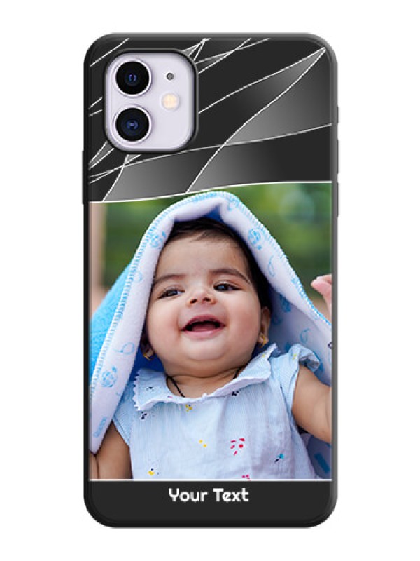Custom Mixed Wave Lines - Photo on Space Black Soft Matte Mobile Cover - iPhone 11