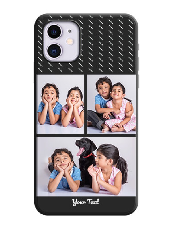 Custom Cross Dotted Pattern with 2 Image Holder  on Personalised Space Black Soft Matte Cases - iPhone 11