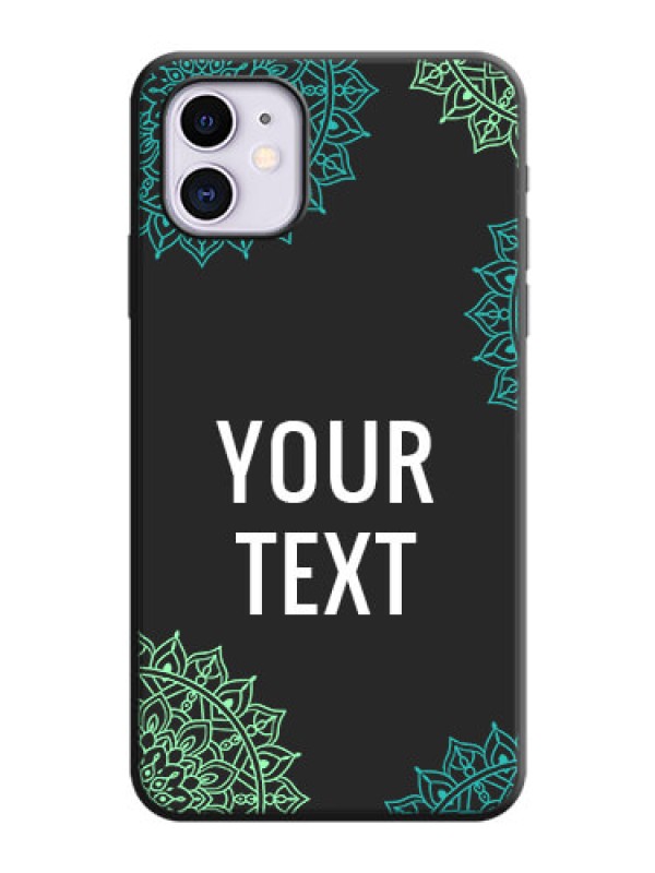 Custom Your Name with Floral Design on Space Black Custom Soft Matte Back Cover - iPhone 11