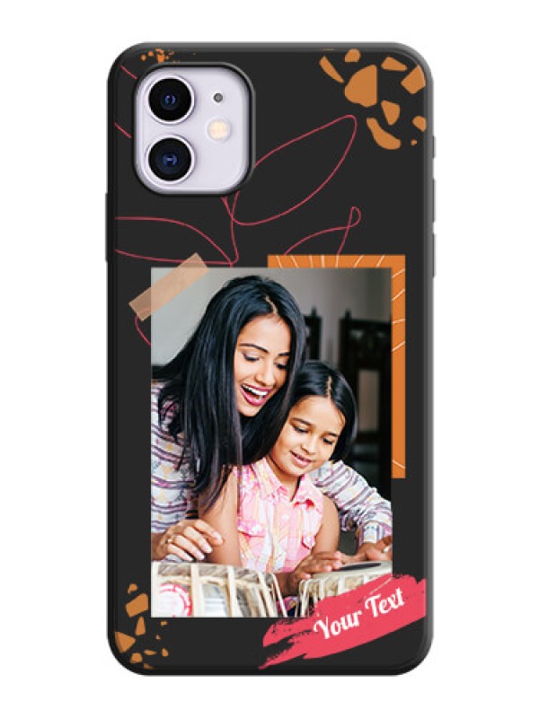 Custom Orange Photo Frame on Space Black Custom Soft Matte Phone Back Cover - iPhone 11