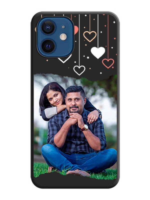 Custom Love Hangings with Splash Wave Picture on Space Black Custom Soft Matte Phone Back Cover - iPhone 12 Mini