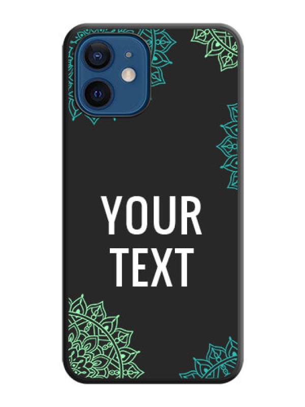 Custom Your Name with Floral Design on Space Black Custom Soft Matte Back Cover - iPhone 12 Mini