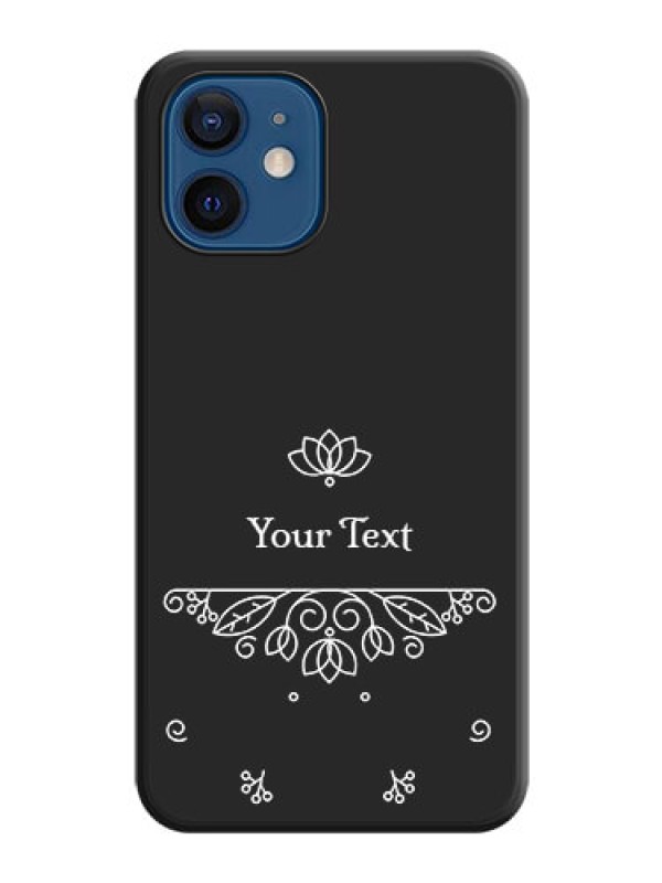 Custom Lotus Garden Custom Text On Space Black Personalized Soft Matte Phone Covers -Apple Iphone 12 Mini