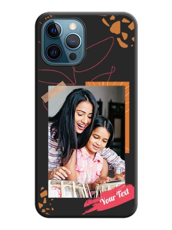 Custom Orange Photo Frame on Space Black Custom Soft Matte Phone Back Cover - iPhone 12 Pro Max
